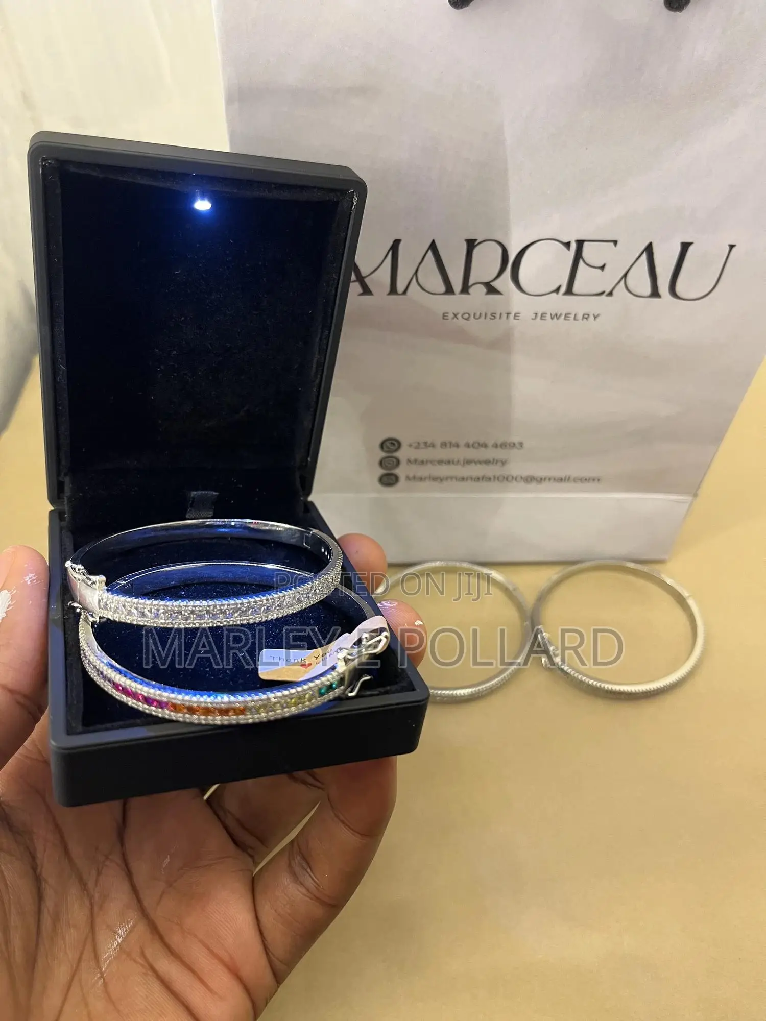 Cz Zirconia Silver Plated Iced Out Color Unisex Bracelet Bangle