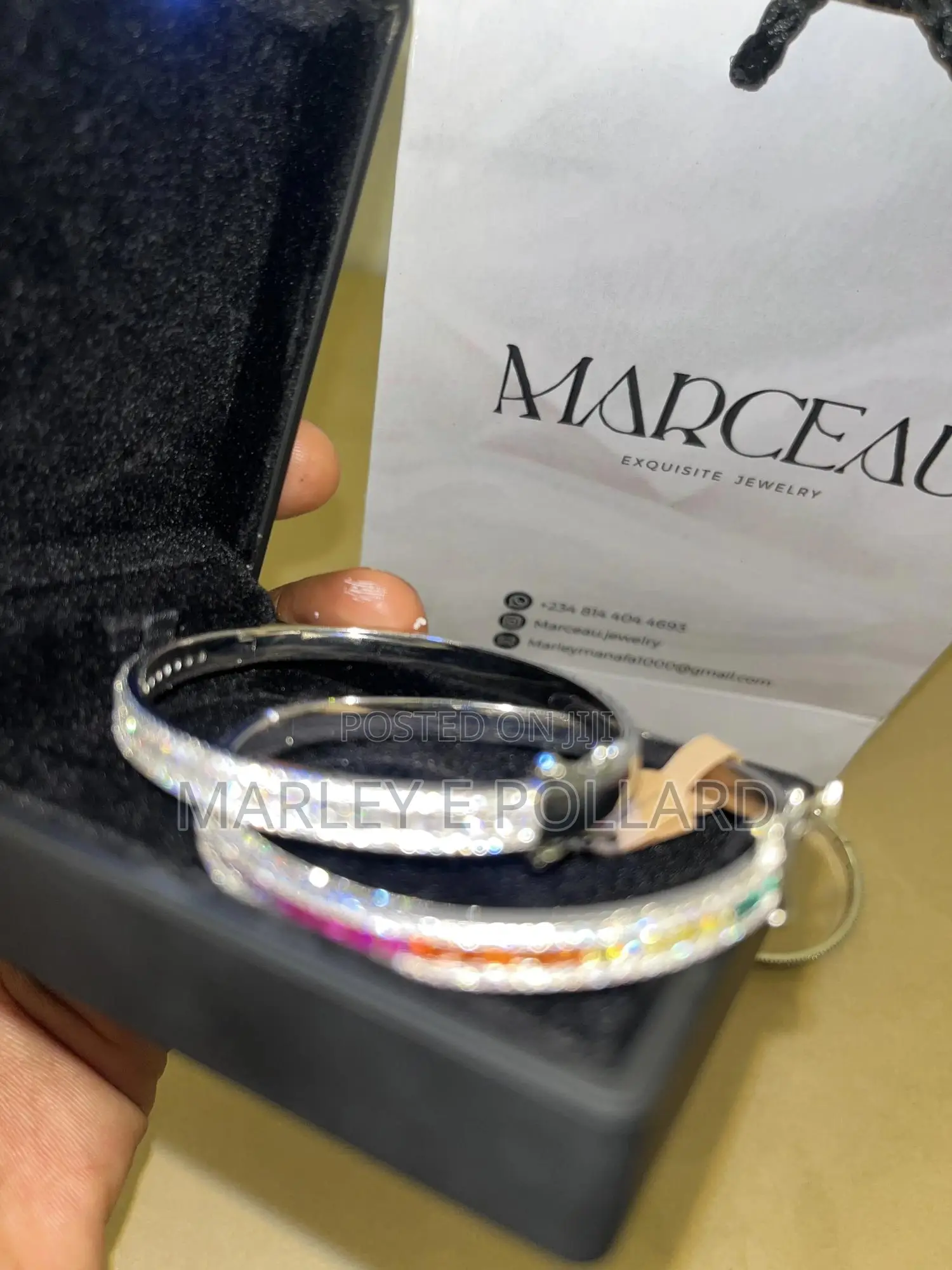 Cz Zirconia Silver Plated Iced Out Color Unisex Bracelet Bangle