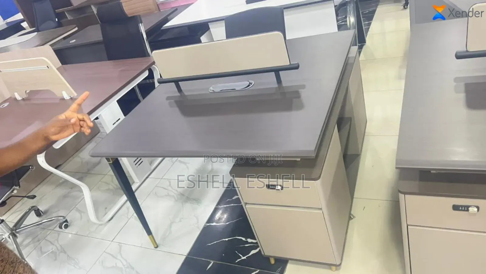 Luxury 2 Seater Workstation Table With Drawers