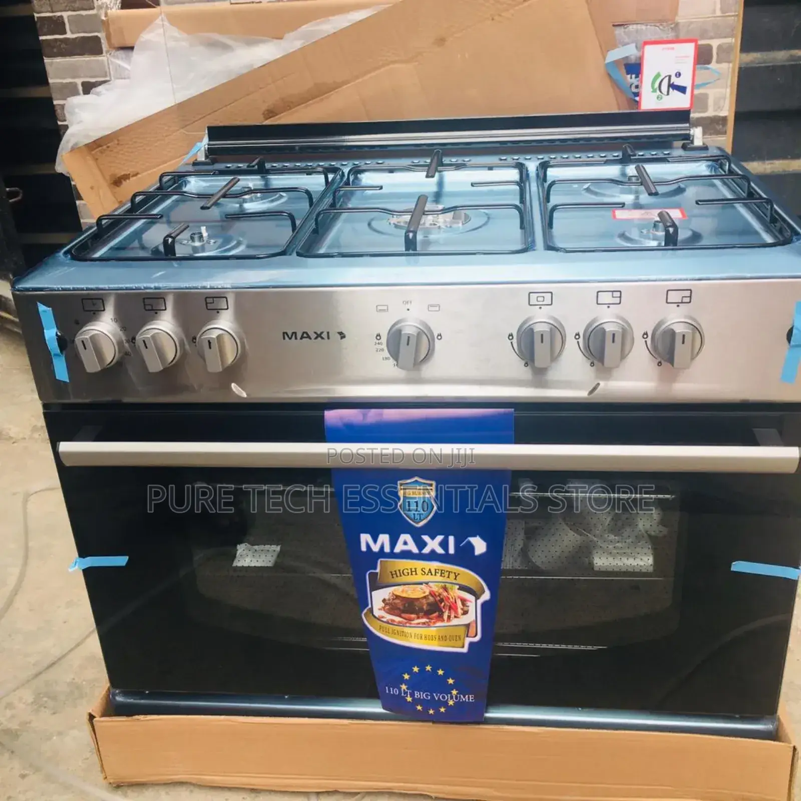 New Maxi 60x90 5burner Gas Cooker With Oven Grill