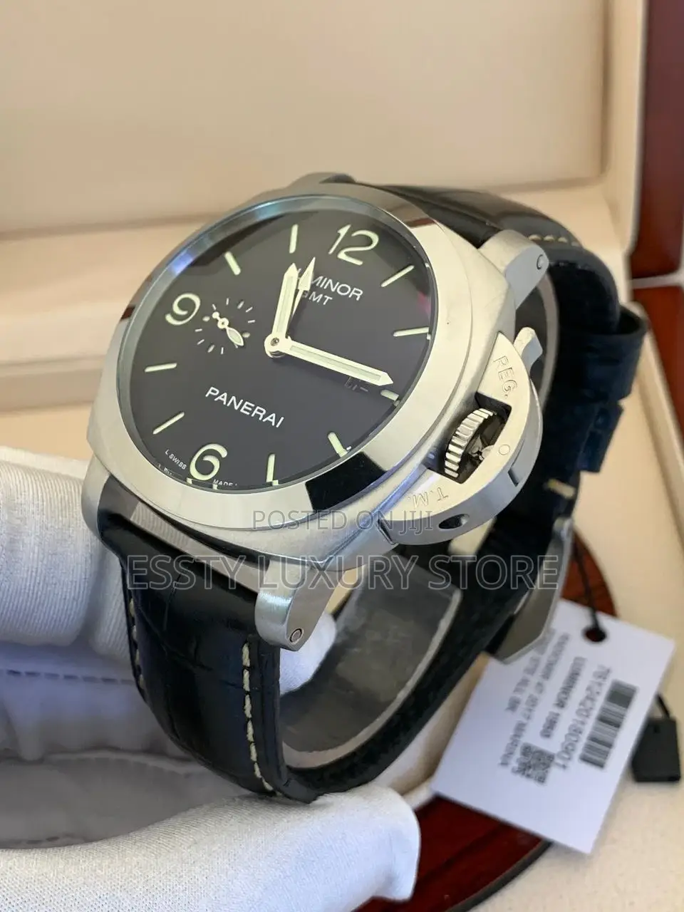 Original Luminor Panerai Automatic Engine Leather Strap Wristwatch