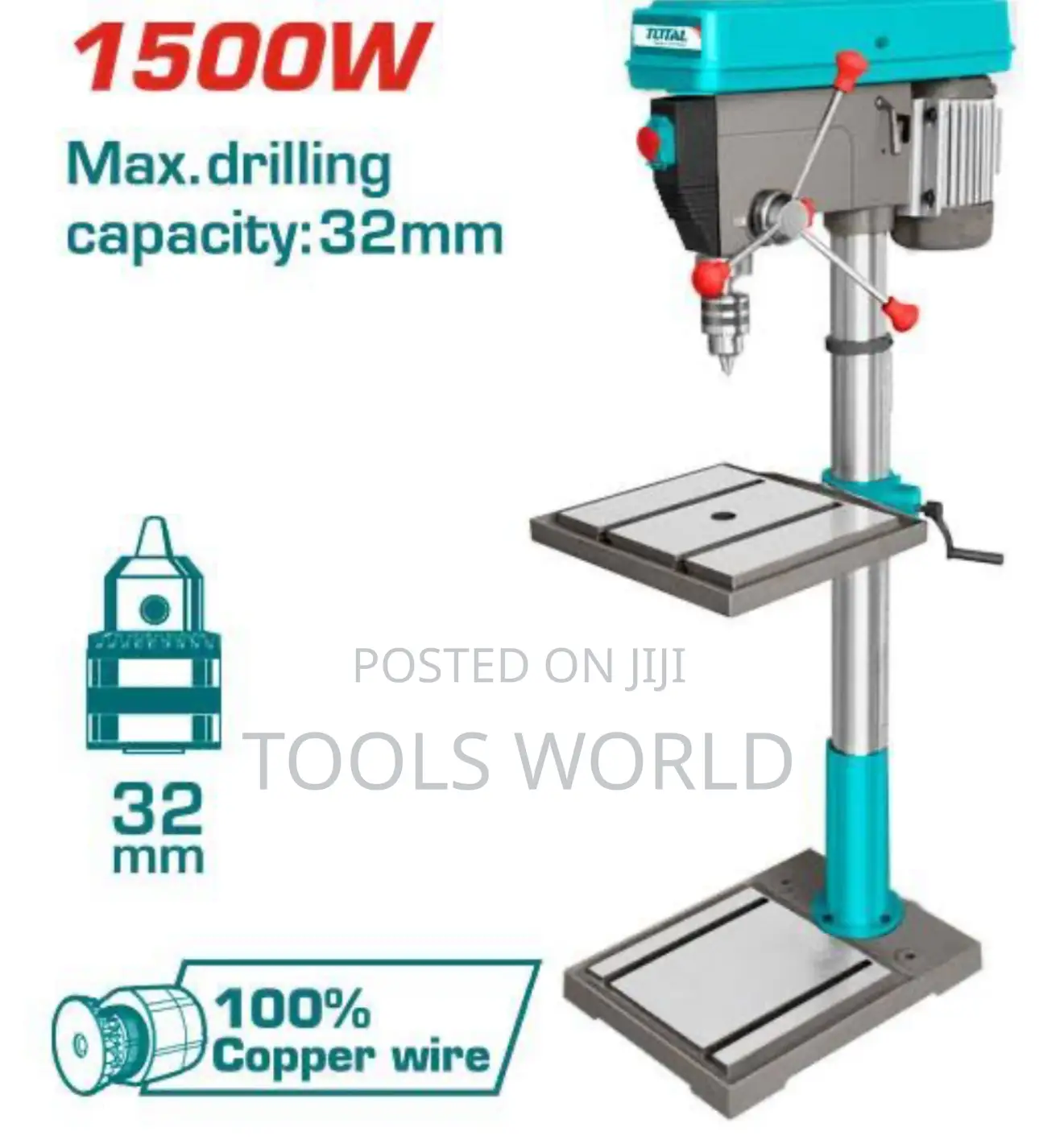 Total 32mm Drill Press | Heavy-Duty Workshop Machine