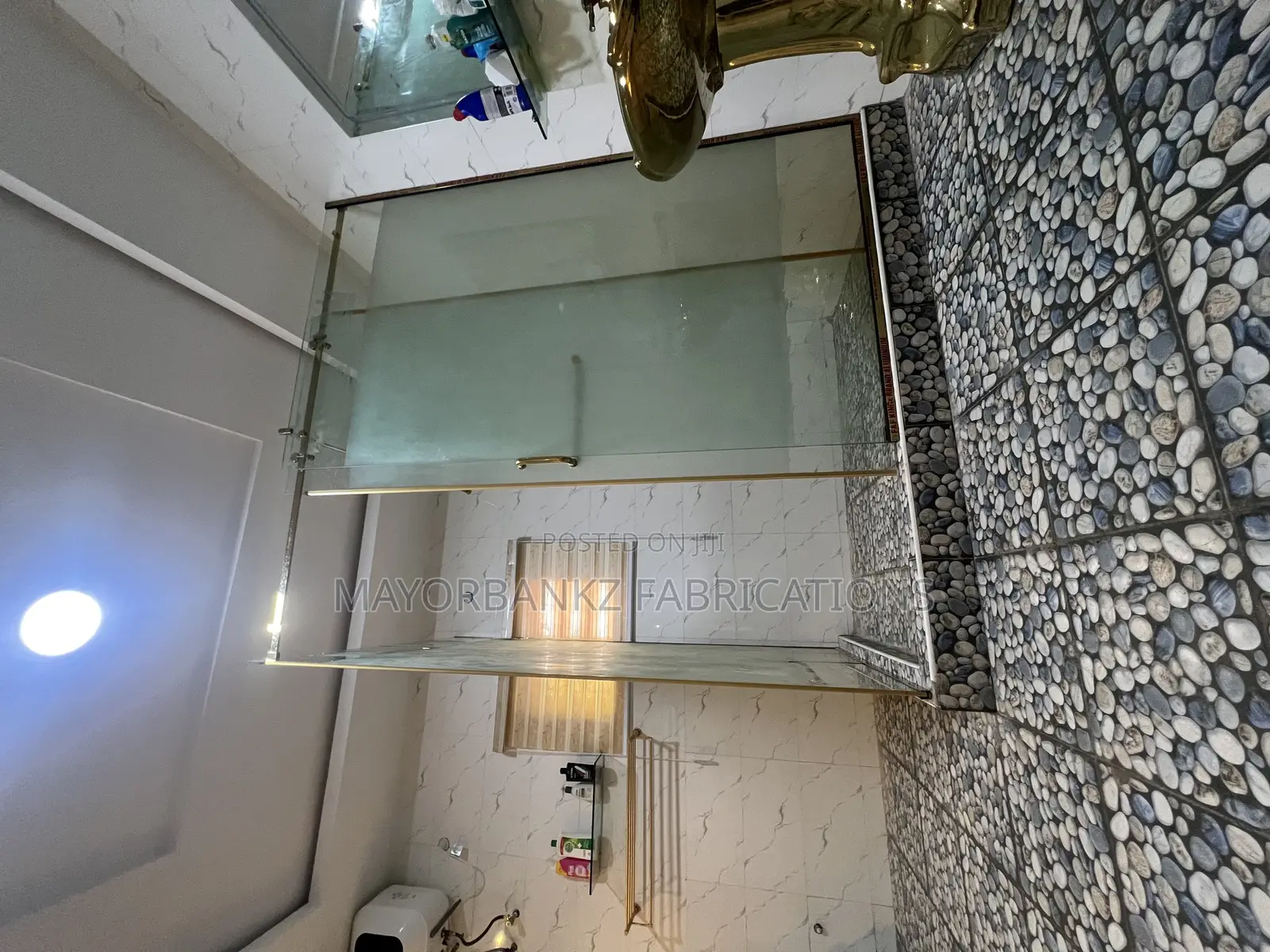 Shower Cubicle With Gold Accesories