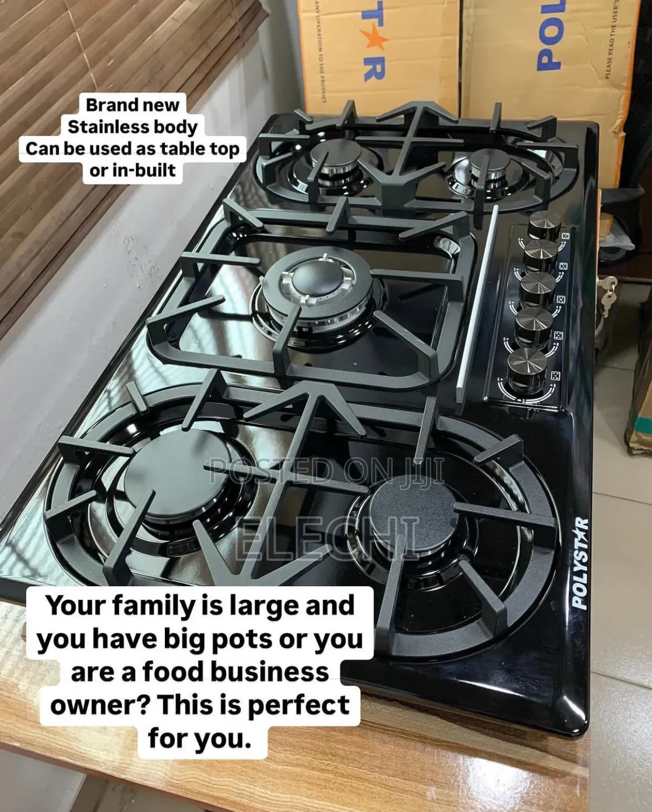 Inbuilt Five Burner Gas Cooker 90cm
