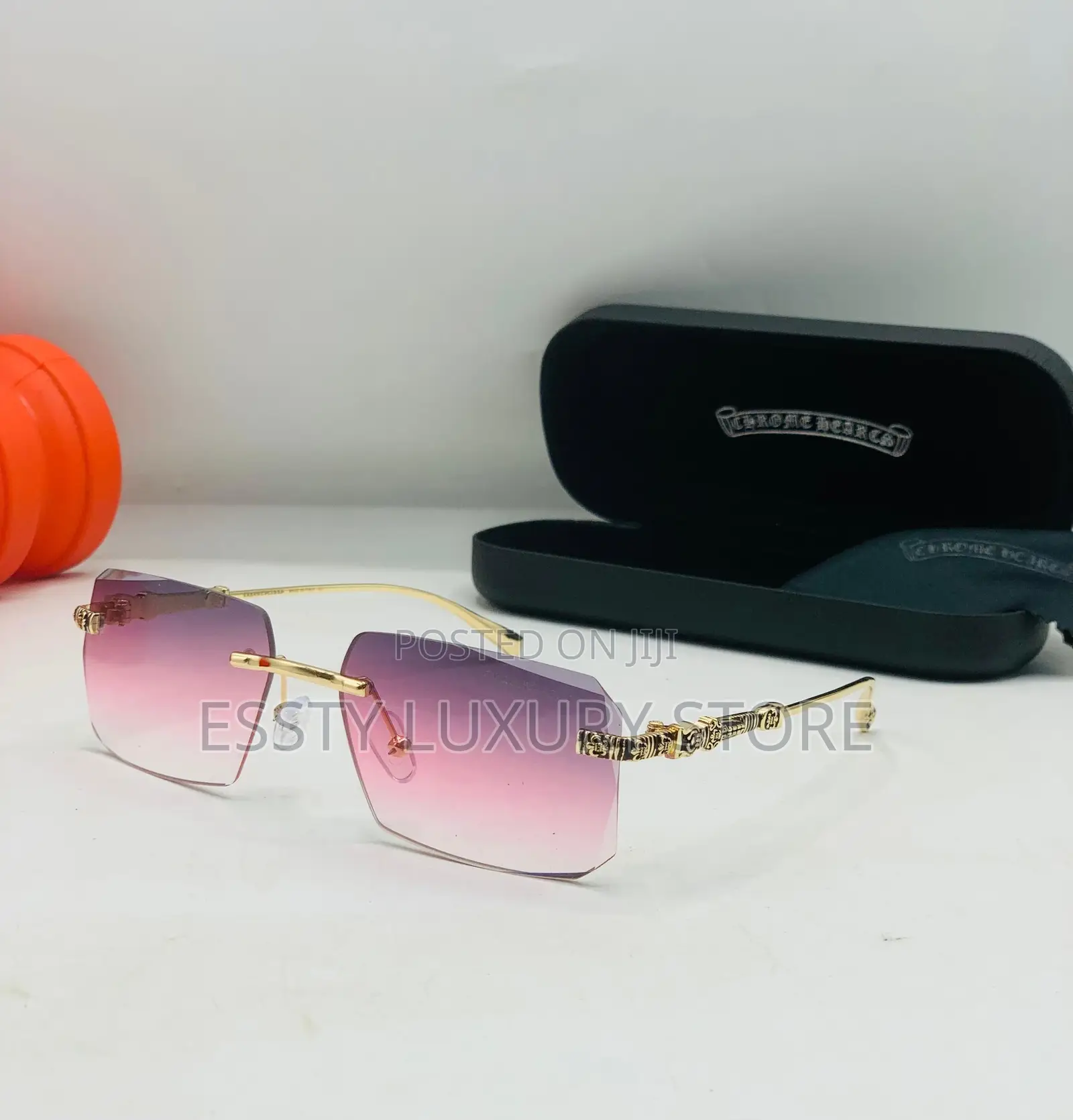 High Quality Luxury Chrome Heart Glasses