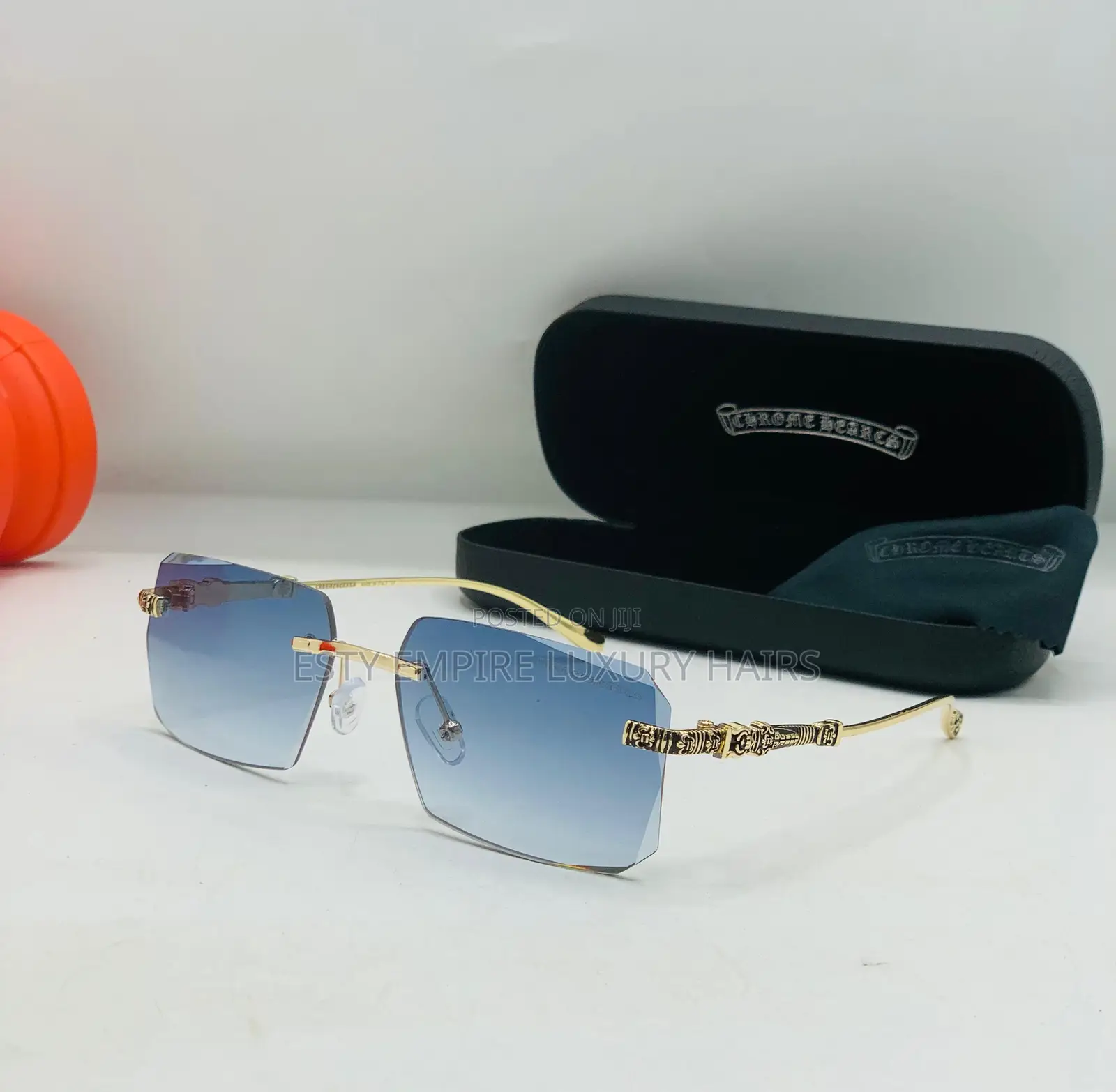 High Quality Luxury Chrome Heart Glasses