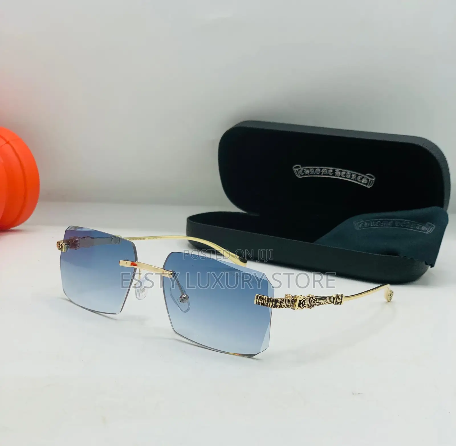 High Quality Luxury Chrome Heart Glasses