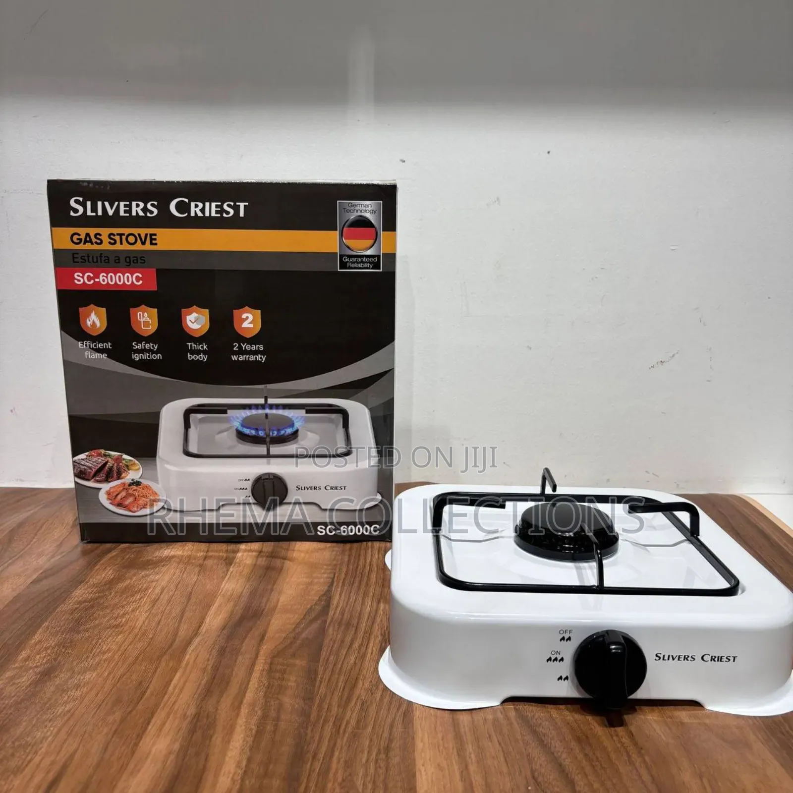 Single Face Quality Thick Body Silver Criest Gas Cooker