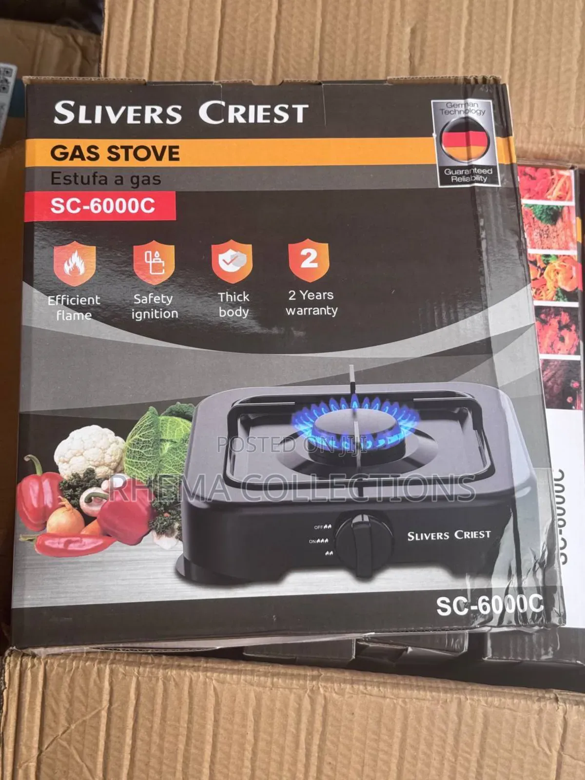Single Face Quality Thick Body Silver Criest Gas Cooker