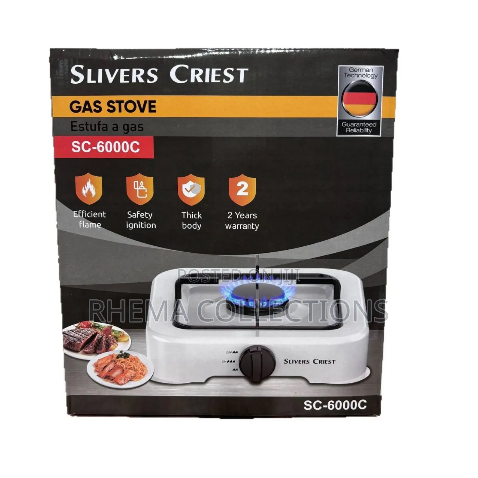 Single Face Quality Thick Body Silver Criest Gas Cooker