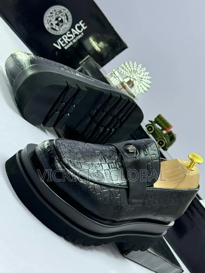 Versace Glossy Leather Double Sole Shoe
