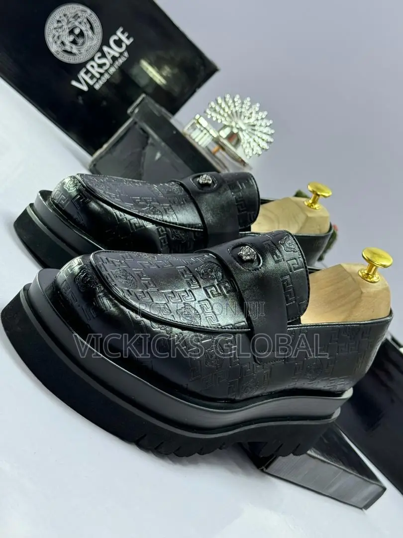 Versace Glossy Leather Double Sole Shoe