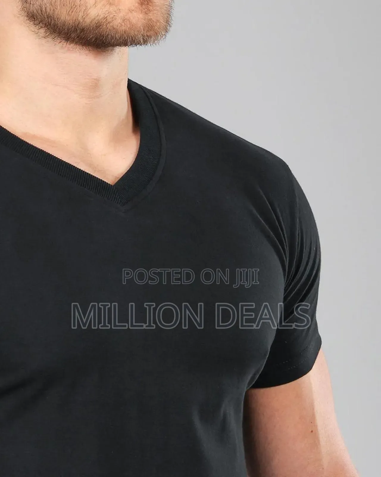 Custom Fit Men's Black v- Neck T-Shirt