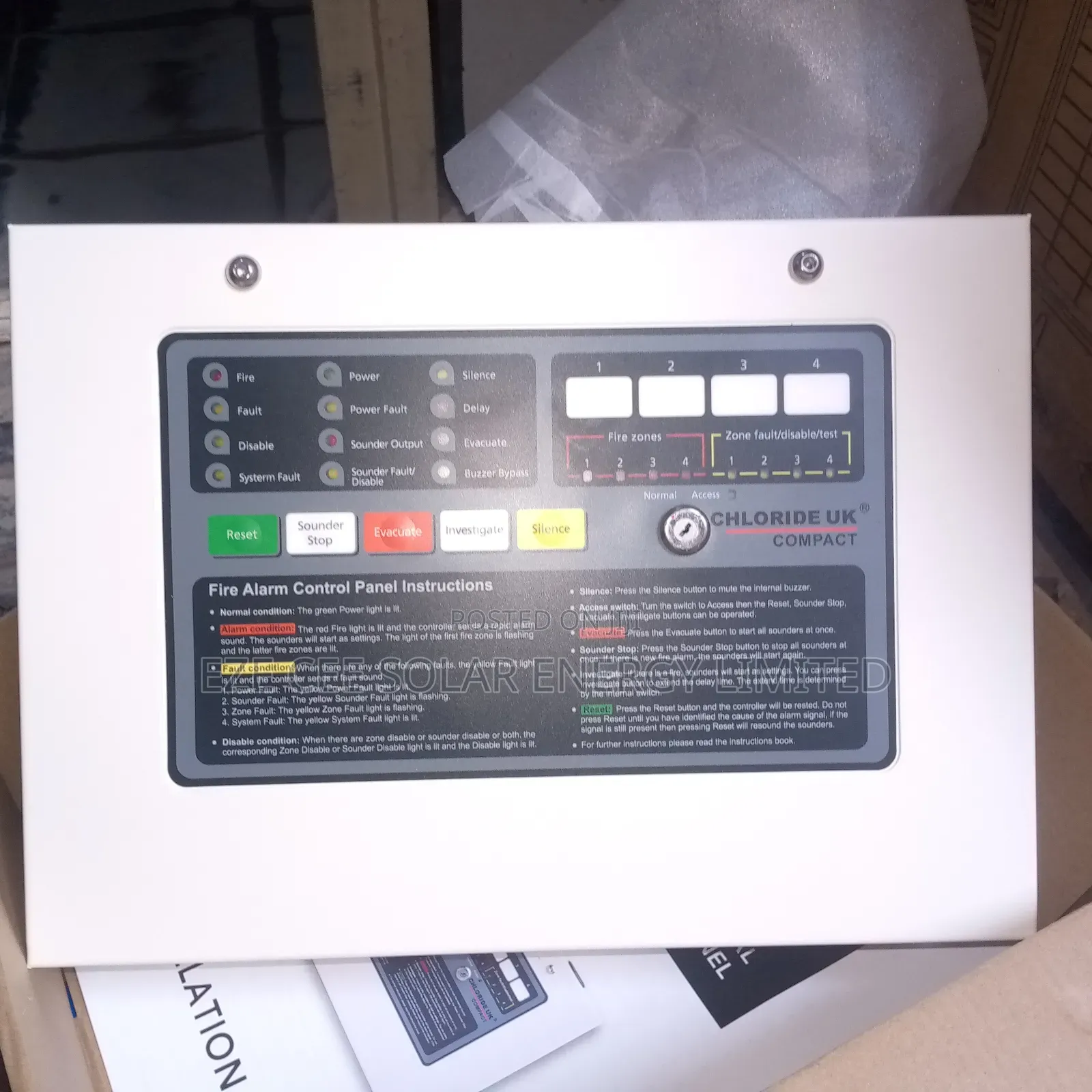4zone Chloride Fire Alarm Panel