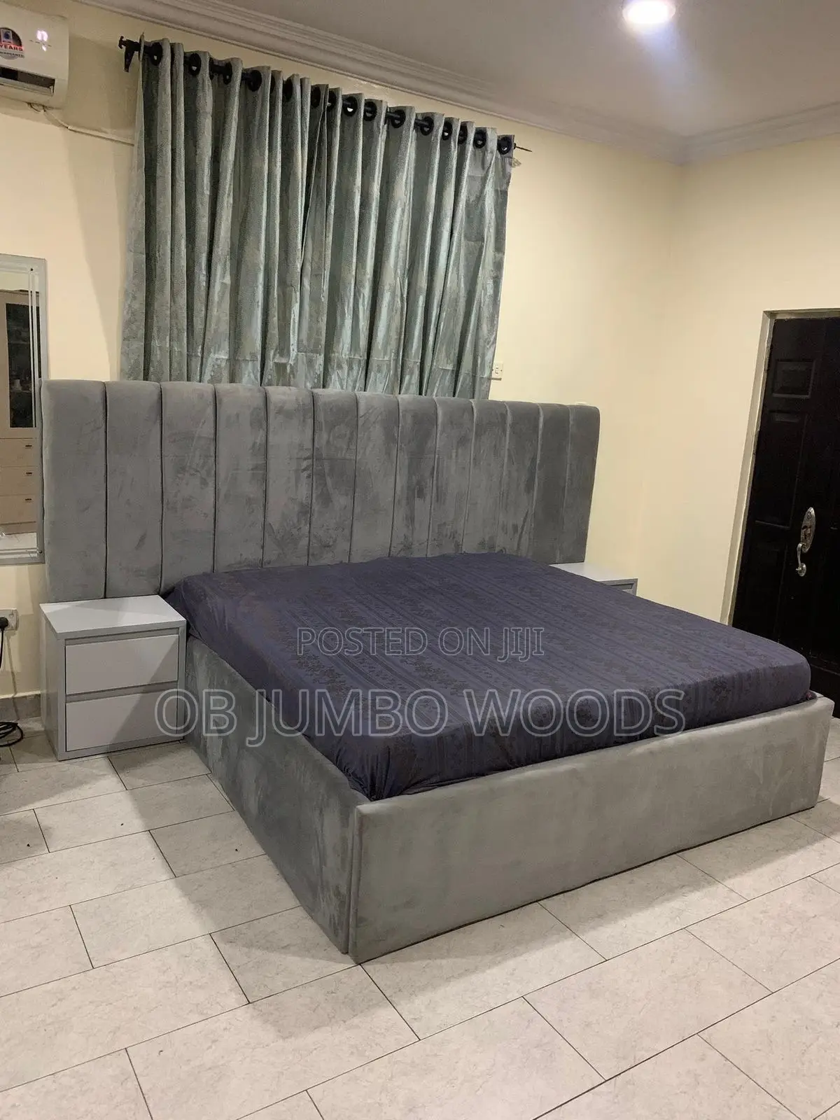 Classic Gray 6 by 6 Bedframe With Bedside Extensions