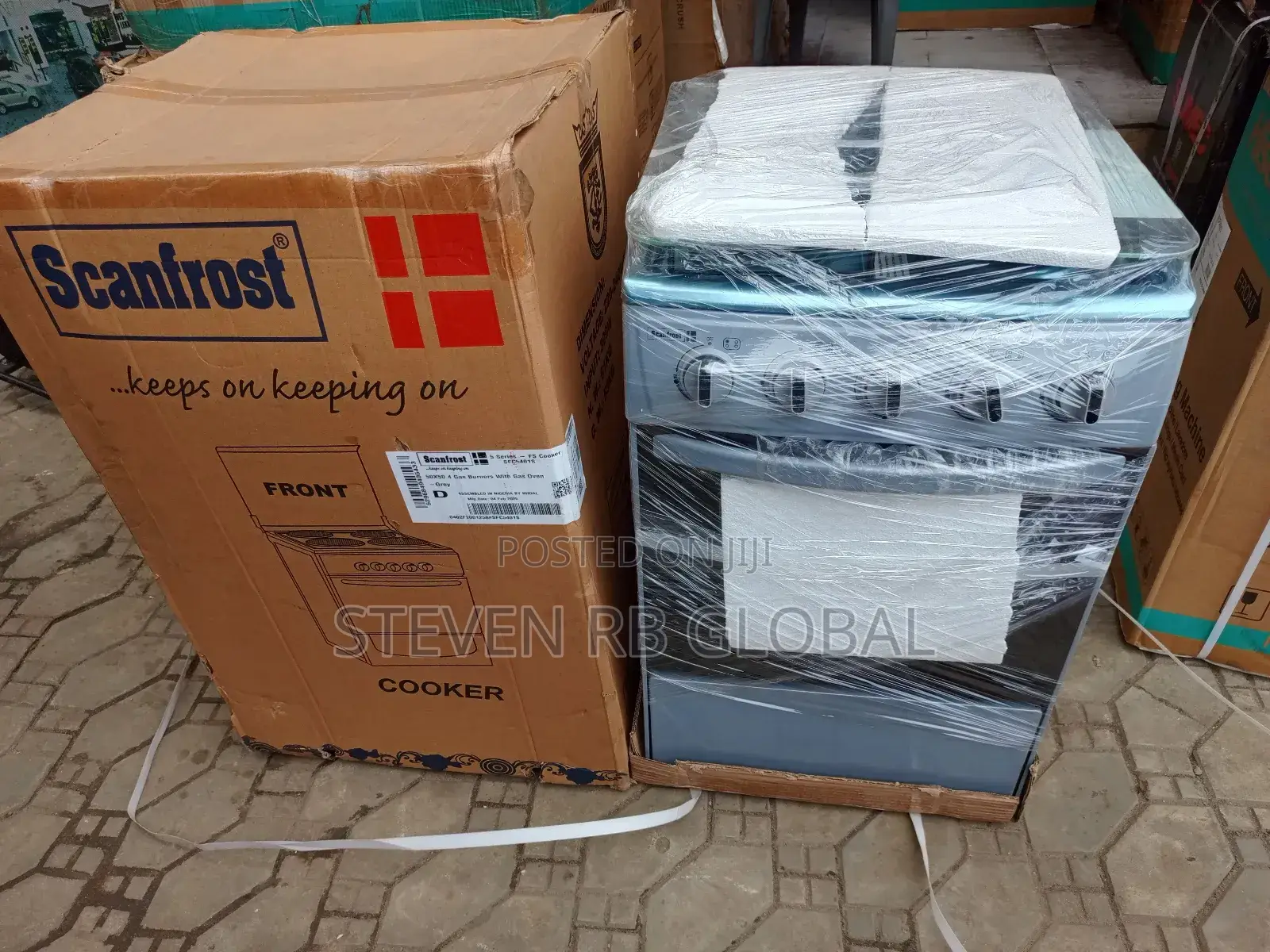 Scanfrost Gas Cooker 50x50 4 Burner Grey Sfc5401b