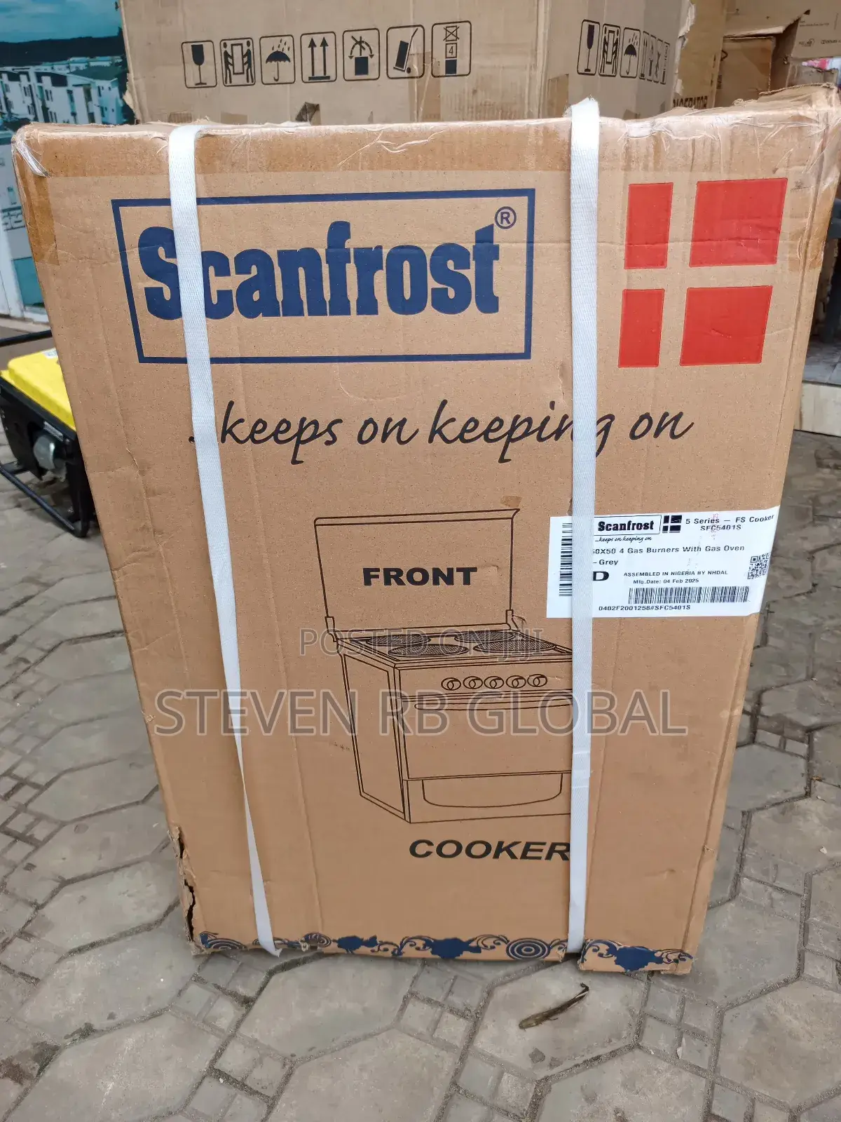 Scanfrost Gas Cooker 50x50 4 Burner Grey Sfc5401b