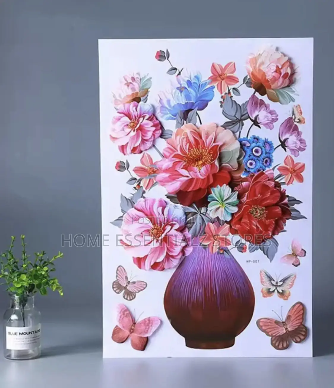 Wall Flower Sticker - 3d Flower Vase and Butterfly Wall Stickers