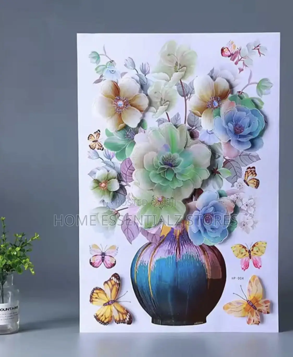 Wall Flower Sticker - 3d Flower Vase and Butterfly Wall Stickers