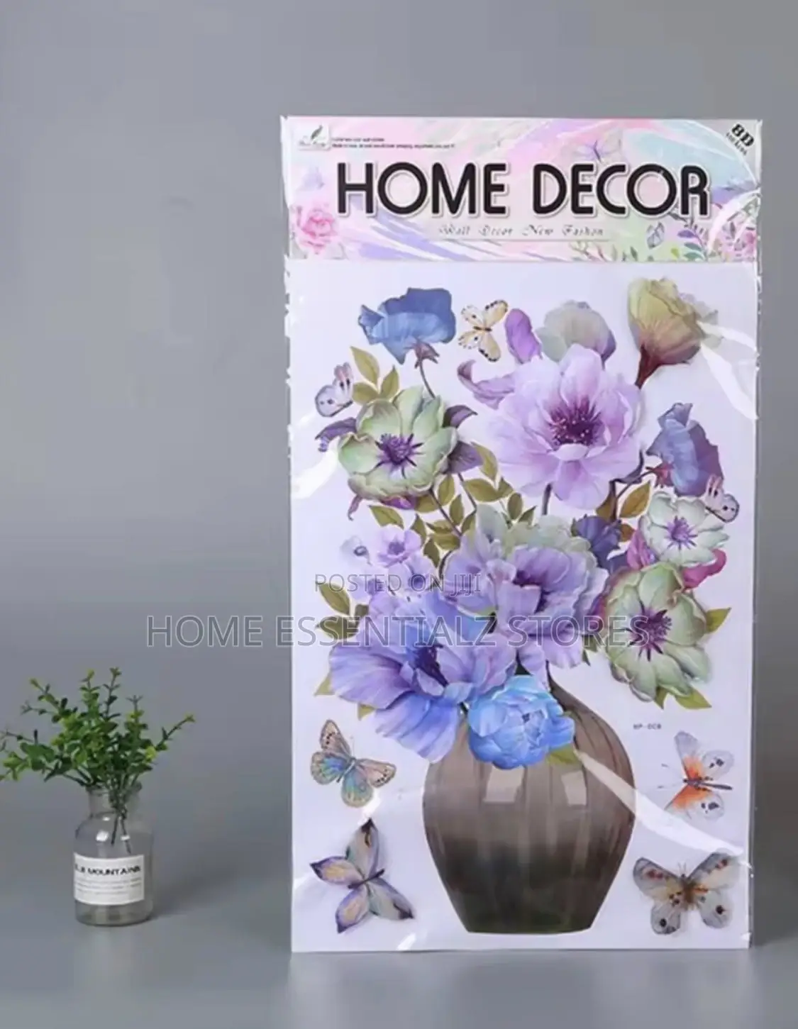 Wall Flower Sticker - 3d Flower Vase and Butterfly Wall Stickers