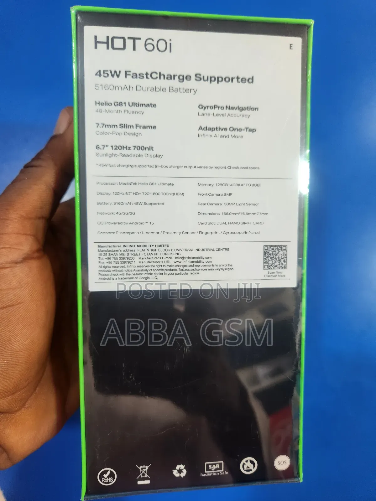 New Infinix Hot 60i 128 GB Black