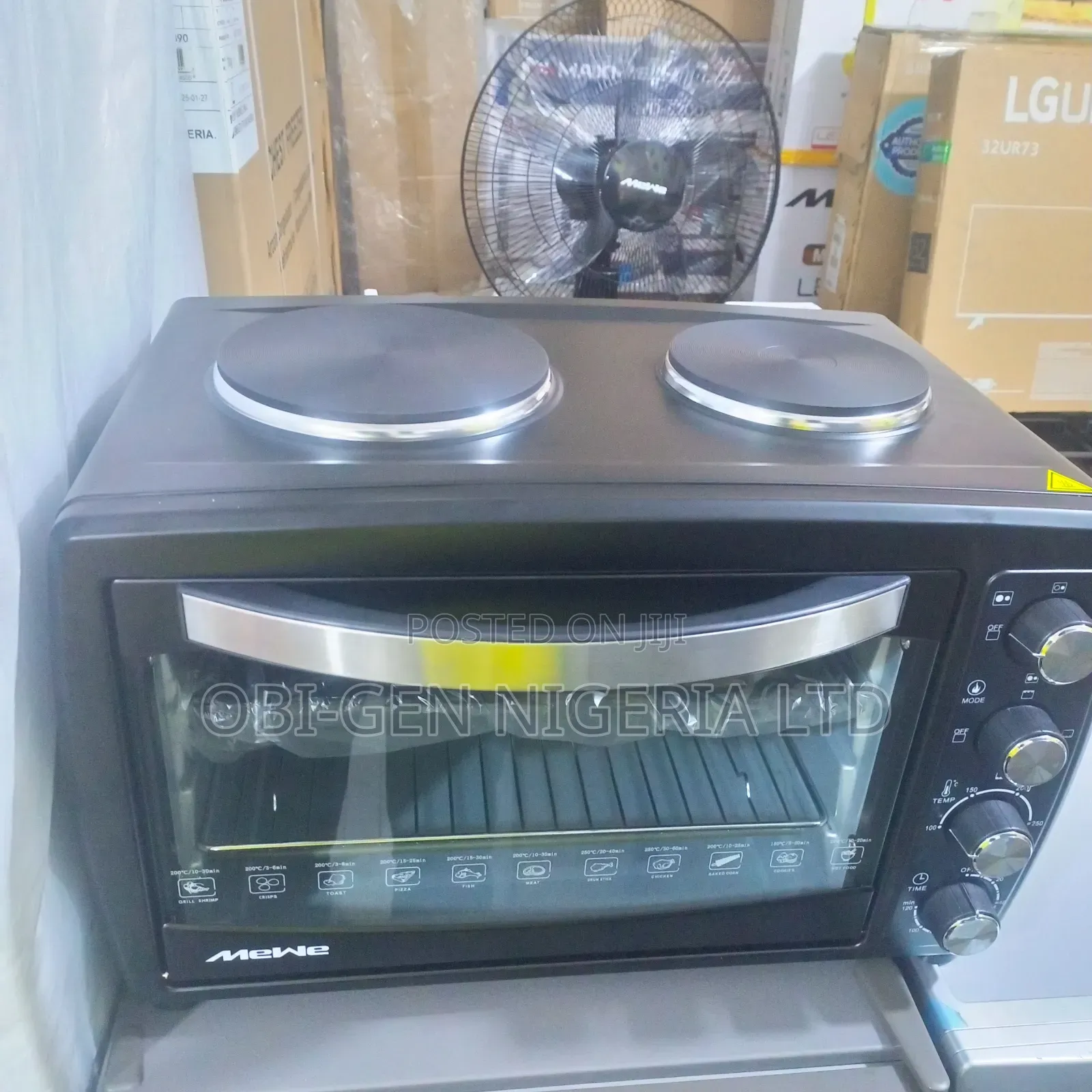 Mewe Electric Oven 38liter With 2hotplate Mwkca-oven3802, A Set