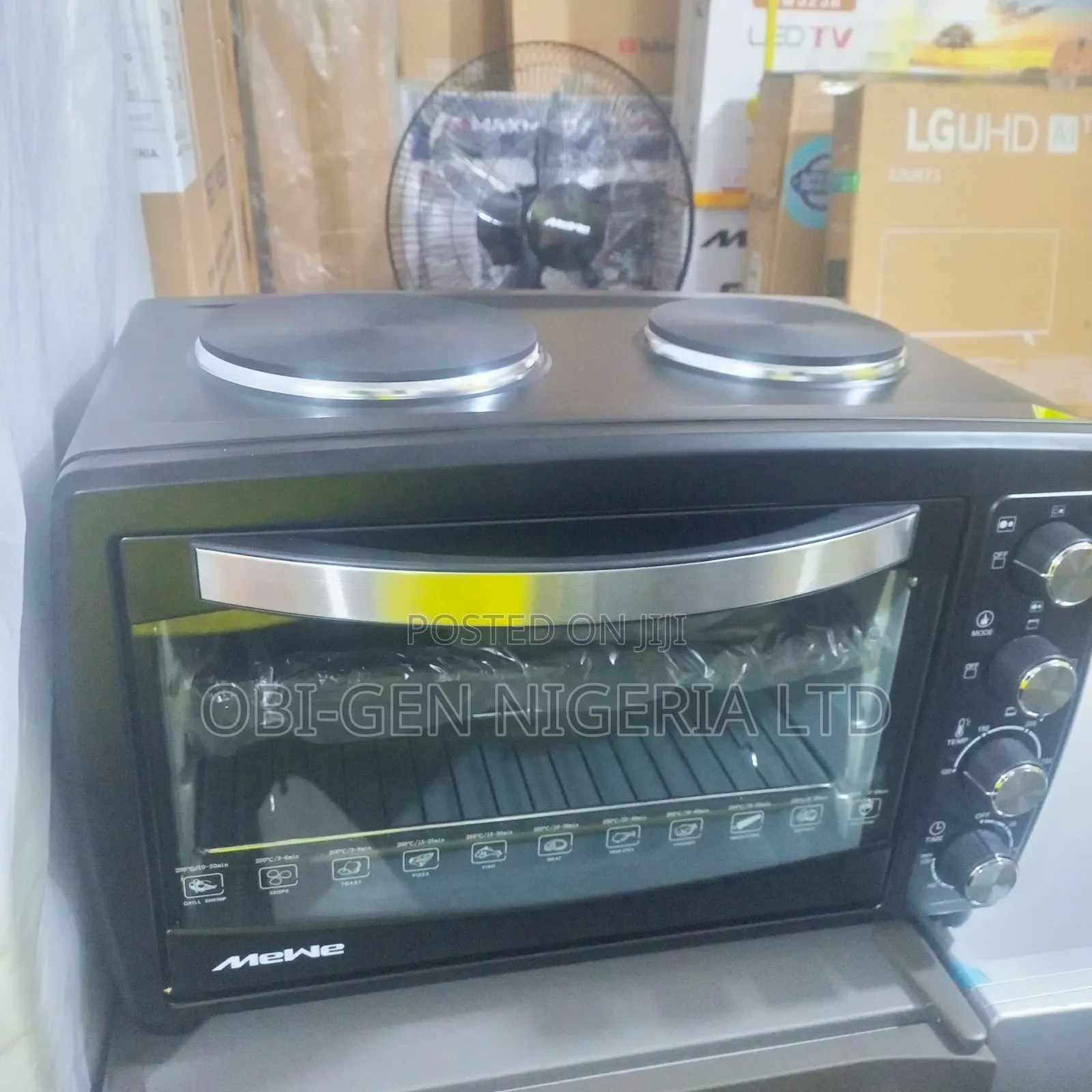Mewe Electric Oven 38liter With 2hotplate Mwkca-oven3802, A Set