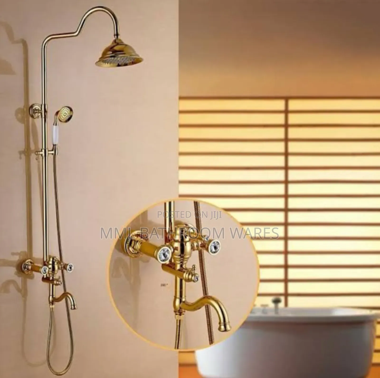 Luxury Antique Brass Gold Complete Bathroom Shower