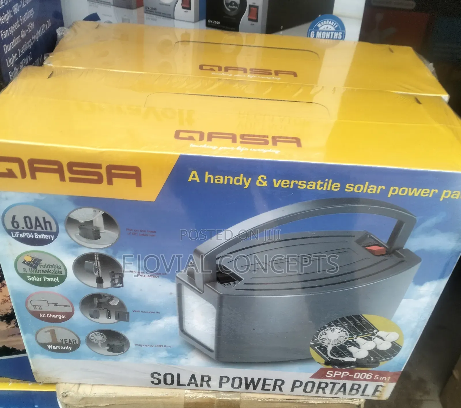 5-in-1 Solar Power Rechargeable Pack - Lithium Battery