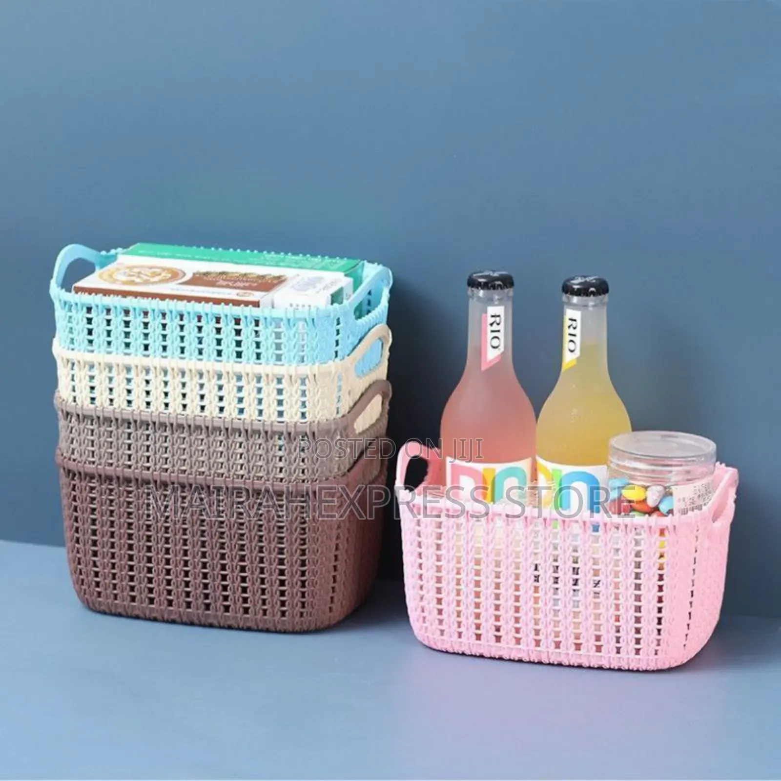Woven Utility Plastic Basket (1lv33n1)