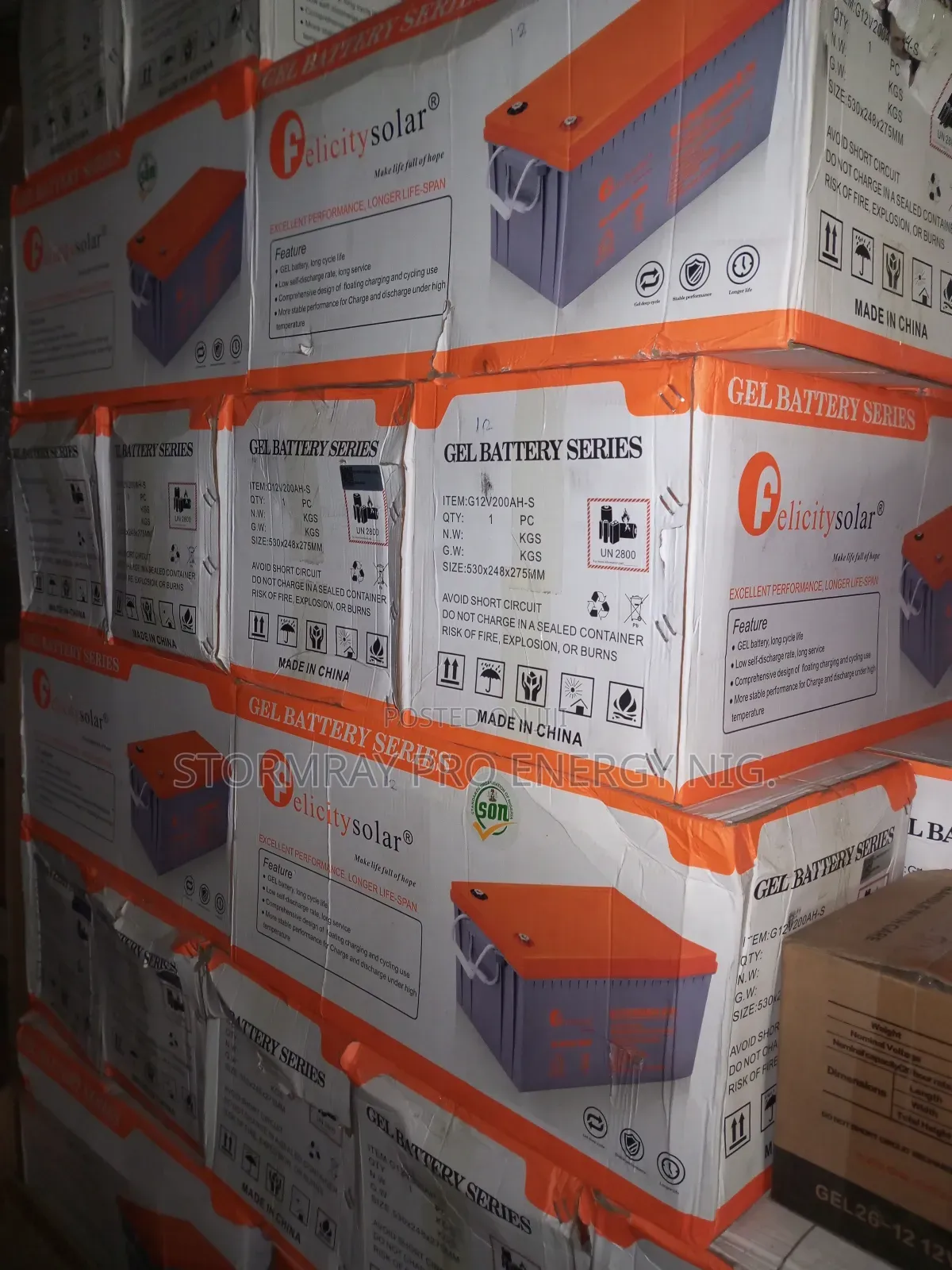 200ah Felicity Dry Gel Battery
