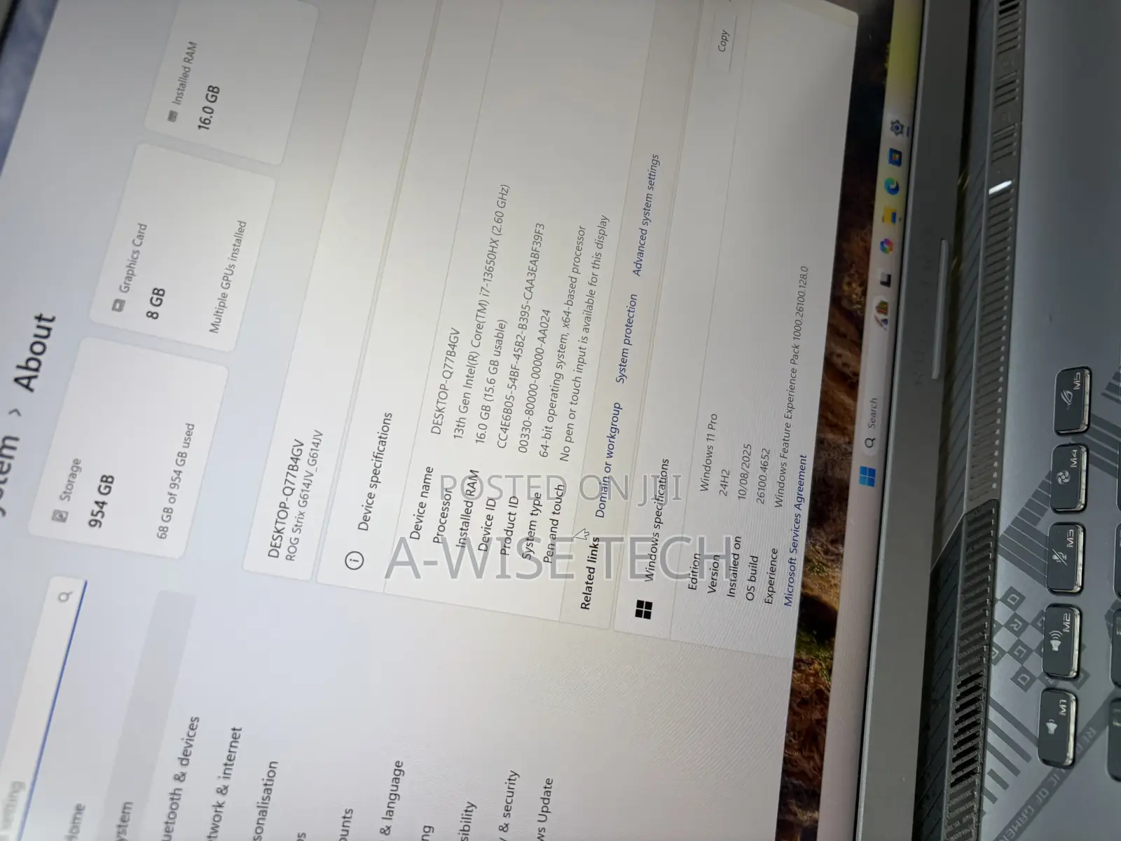 New Laptop Asus ROG Strix G16 G614 16GB Intel Core I7 SSD 1T