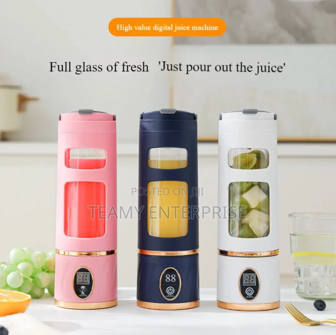 450ml Rechargeable Fruit Juicer Smoothie Blender Led Hp-880