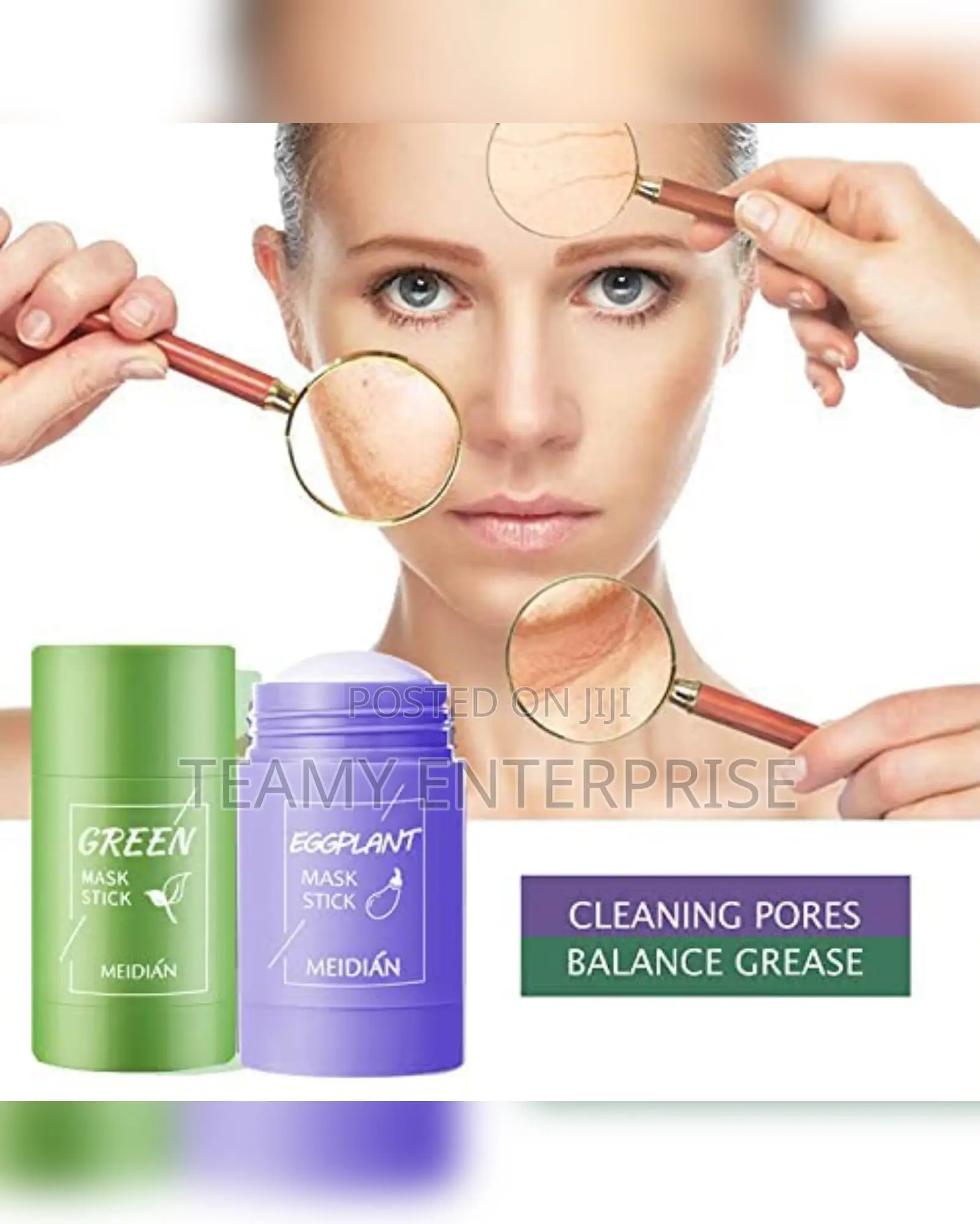 2 Meidian Set - Green Tea and Egg Plant Face Mask Stick