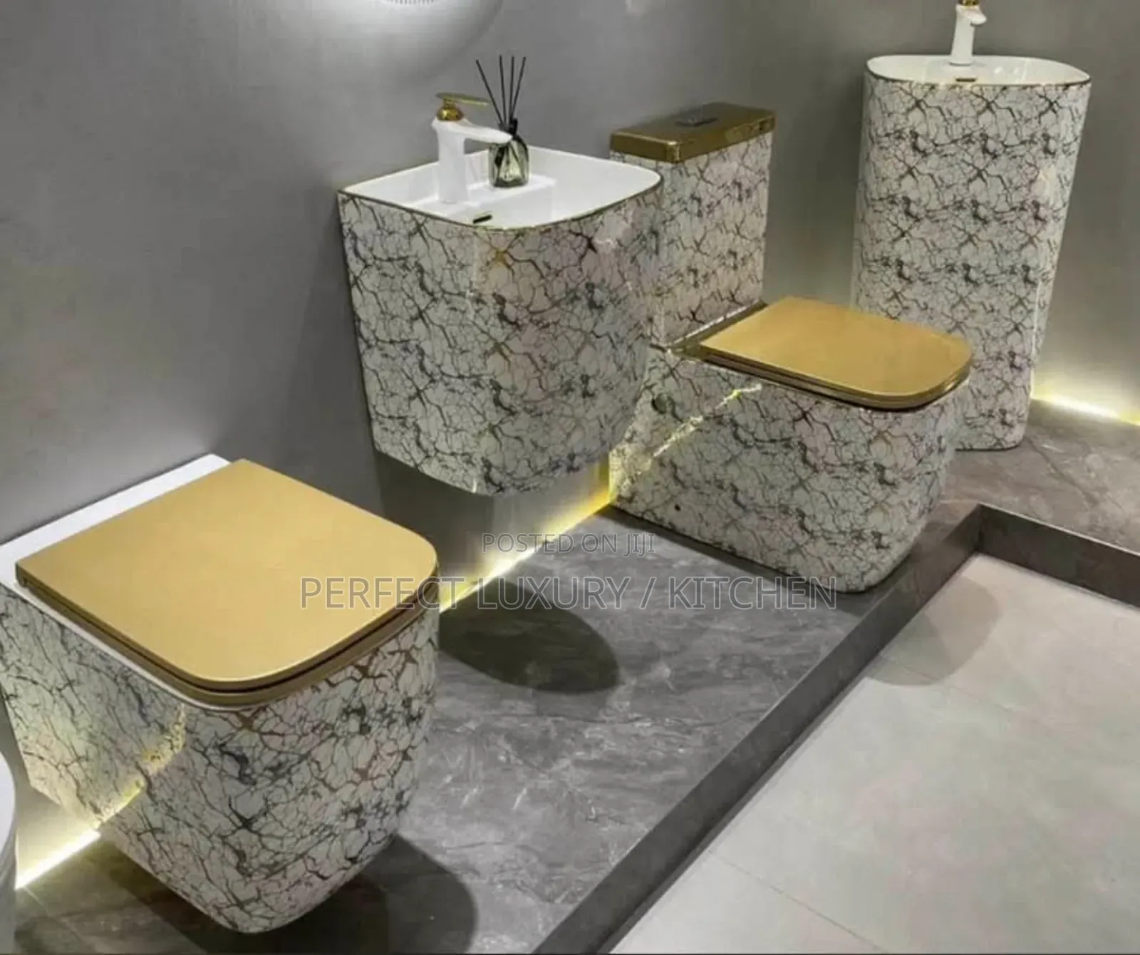 Black+Gold Water Closets 