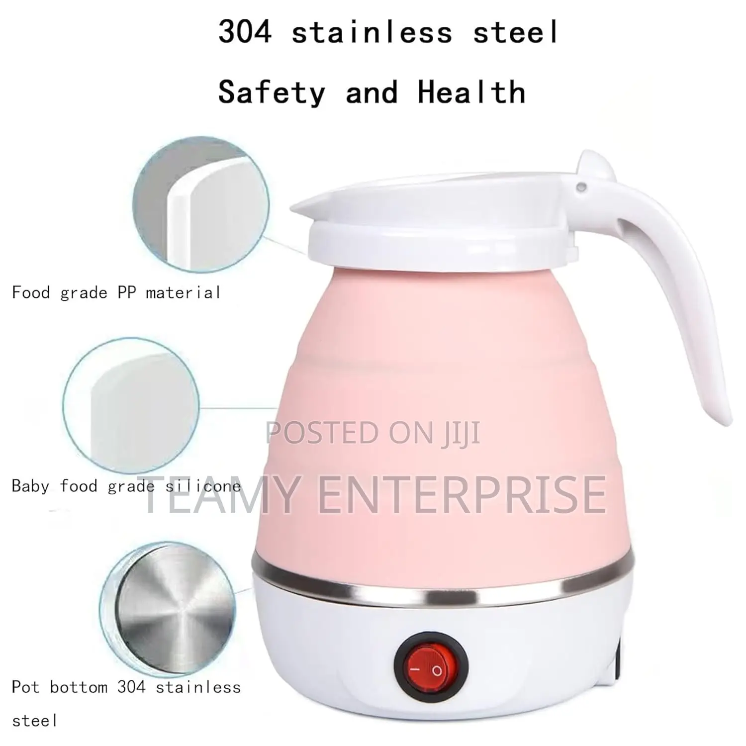 Foldable Electric Kettle - Portable Travel Collapsible Jug