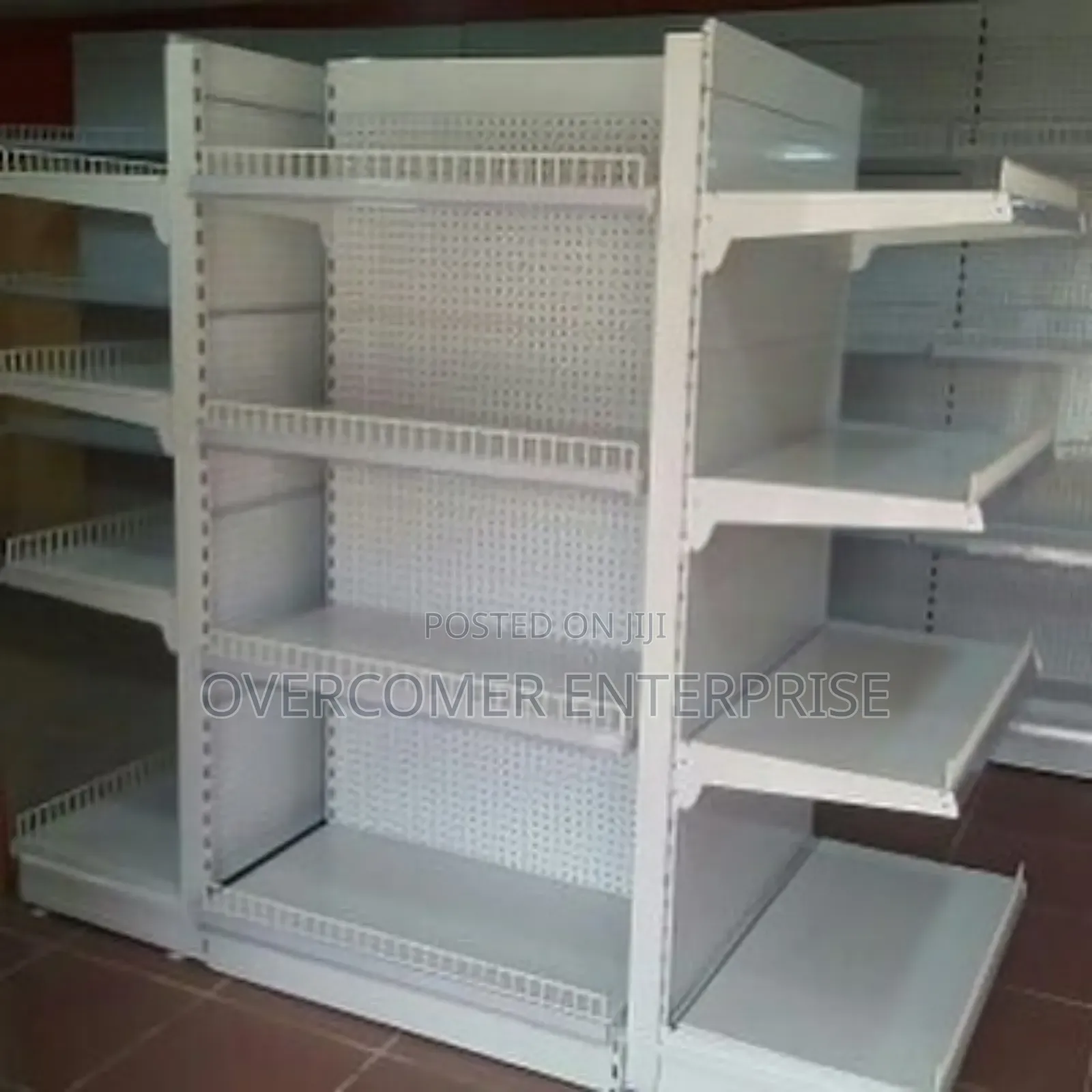 Double Supermarket Shelves White