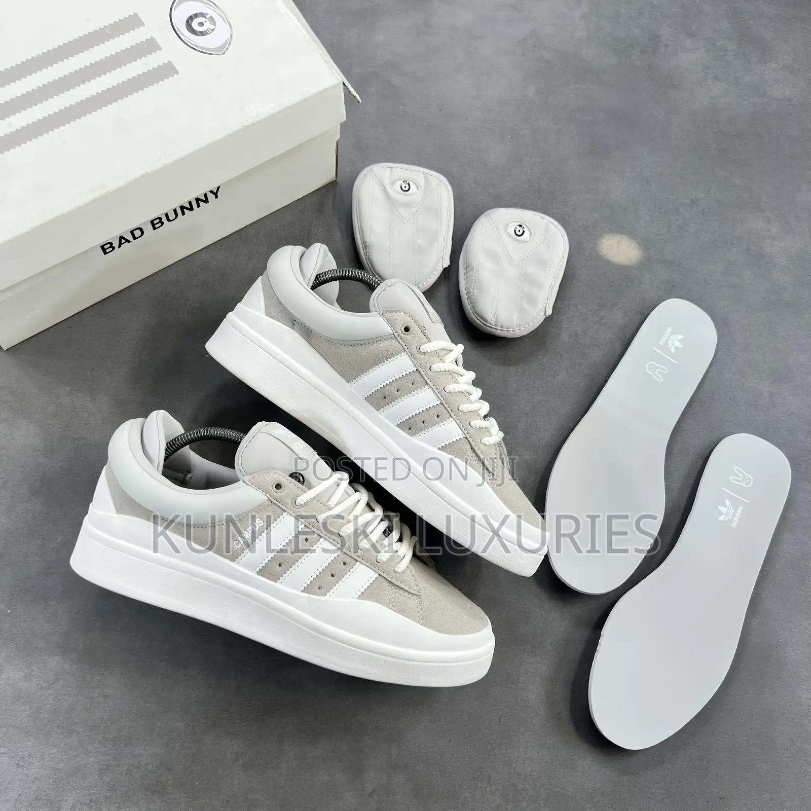 Original Bad Bunny X Adidas Campus Grey / Moon Sneakers