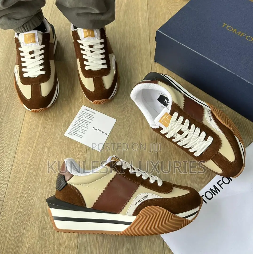 Original Tom Ford Suede and Nylon James Lt Gry Sneakers