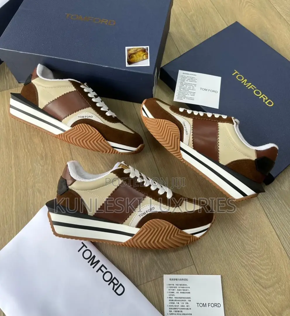 Original Tom Ford Suede and Nylon James Lt Gry Sneakers