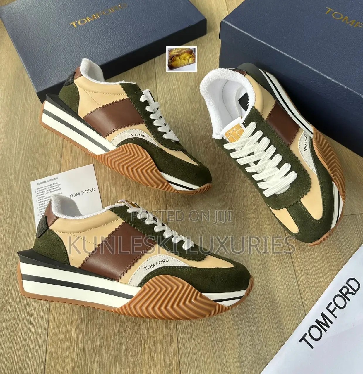 Original Tom Ford Suede and Nylon James Lt Gry Sneakers
