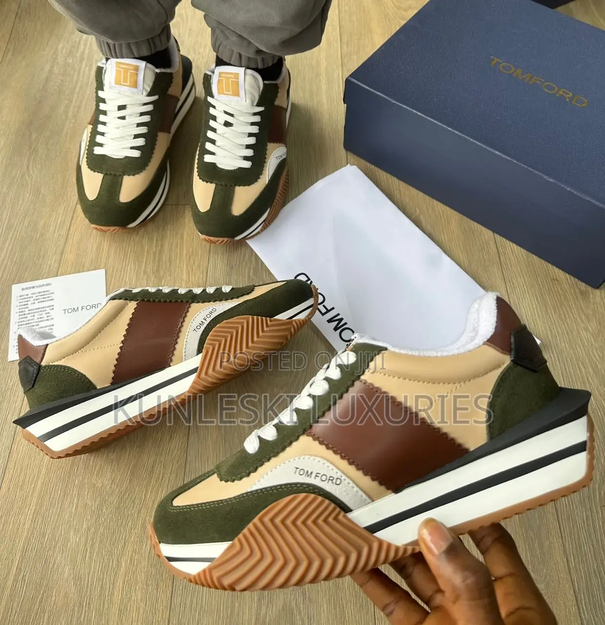 Original Tom Ford Suede and Nylon James Lt Gry Sneakers