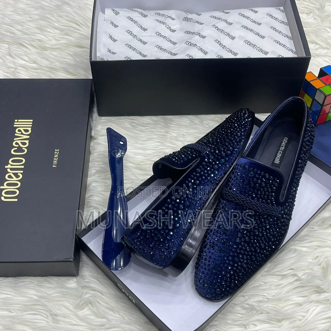 Italian Velvet Stone Cavalli Luxury Shoes