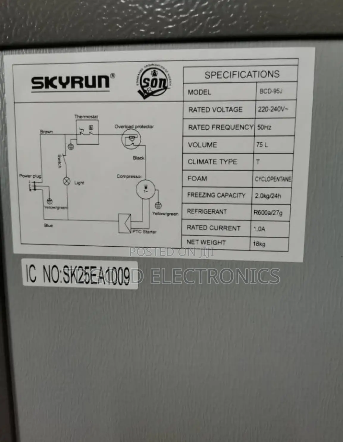 Skyrun 113 Liter Refrigerator