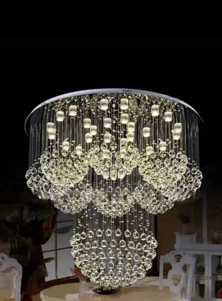 Led Round Chandelier Crystal Lighting Globular Luxury Design