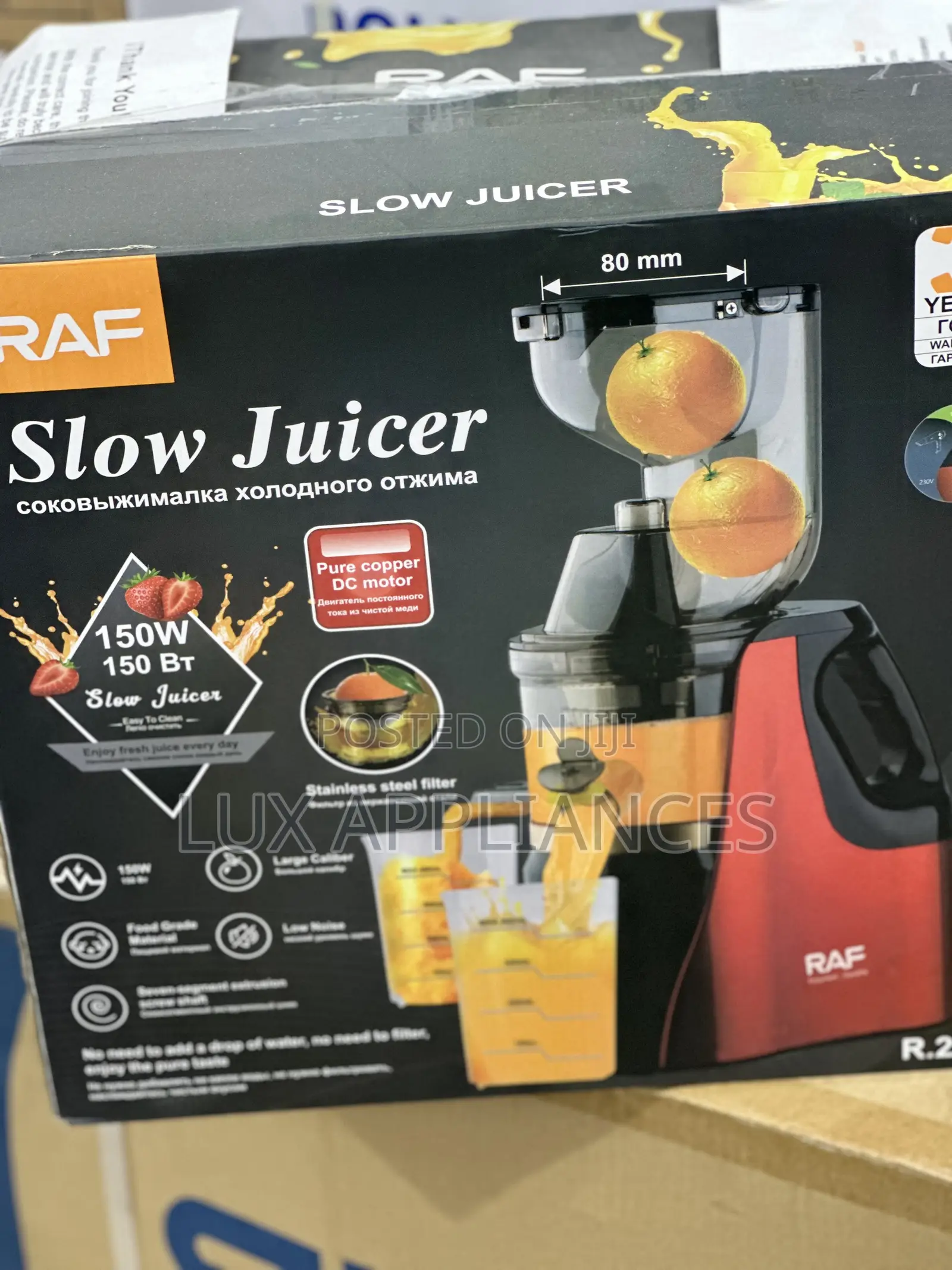 Raf Nutri Squeeze 150w Slow Fruit Juicer R.2831