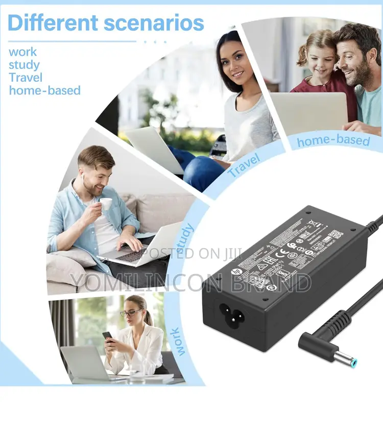 Hp 15 45w Small Mouth Charger+Cable