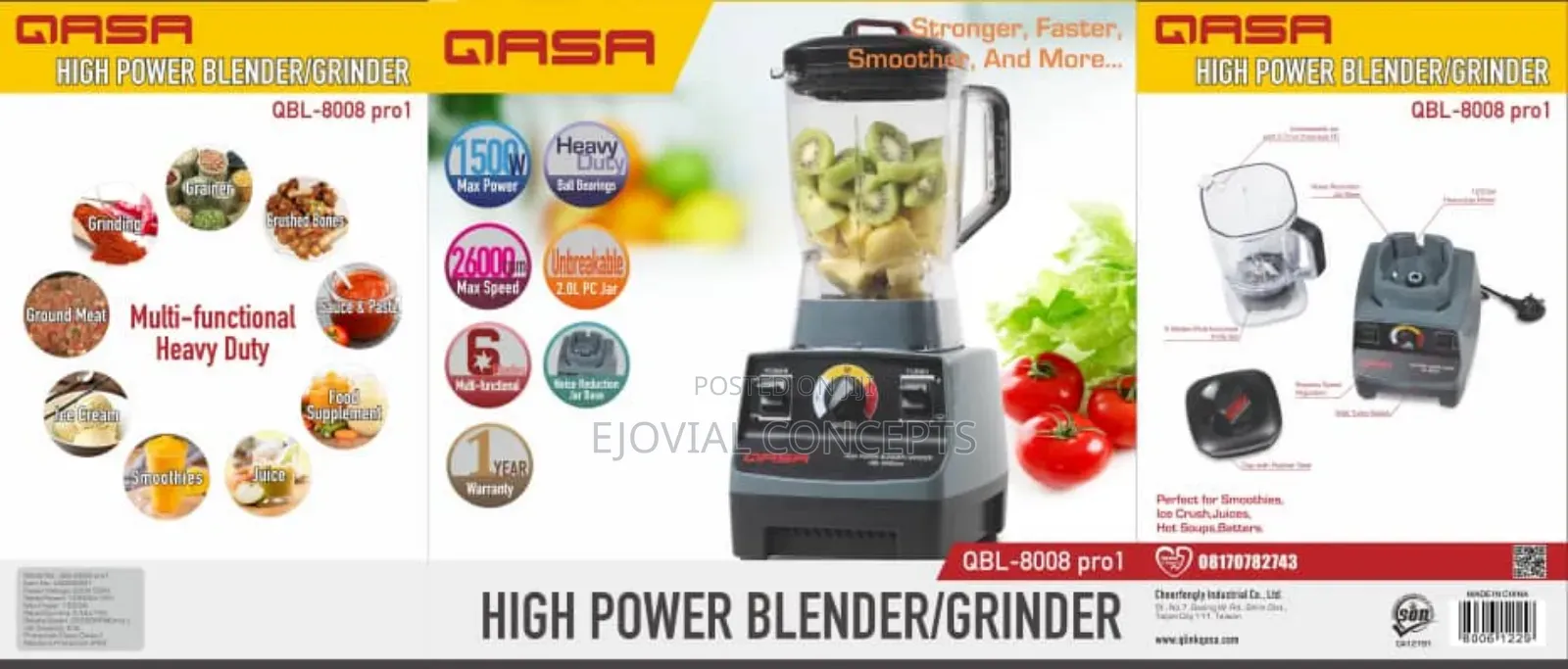 Qasa 1500w High Power Blender