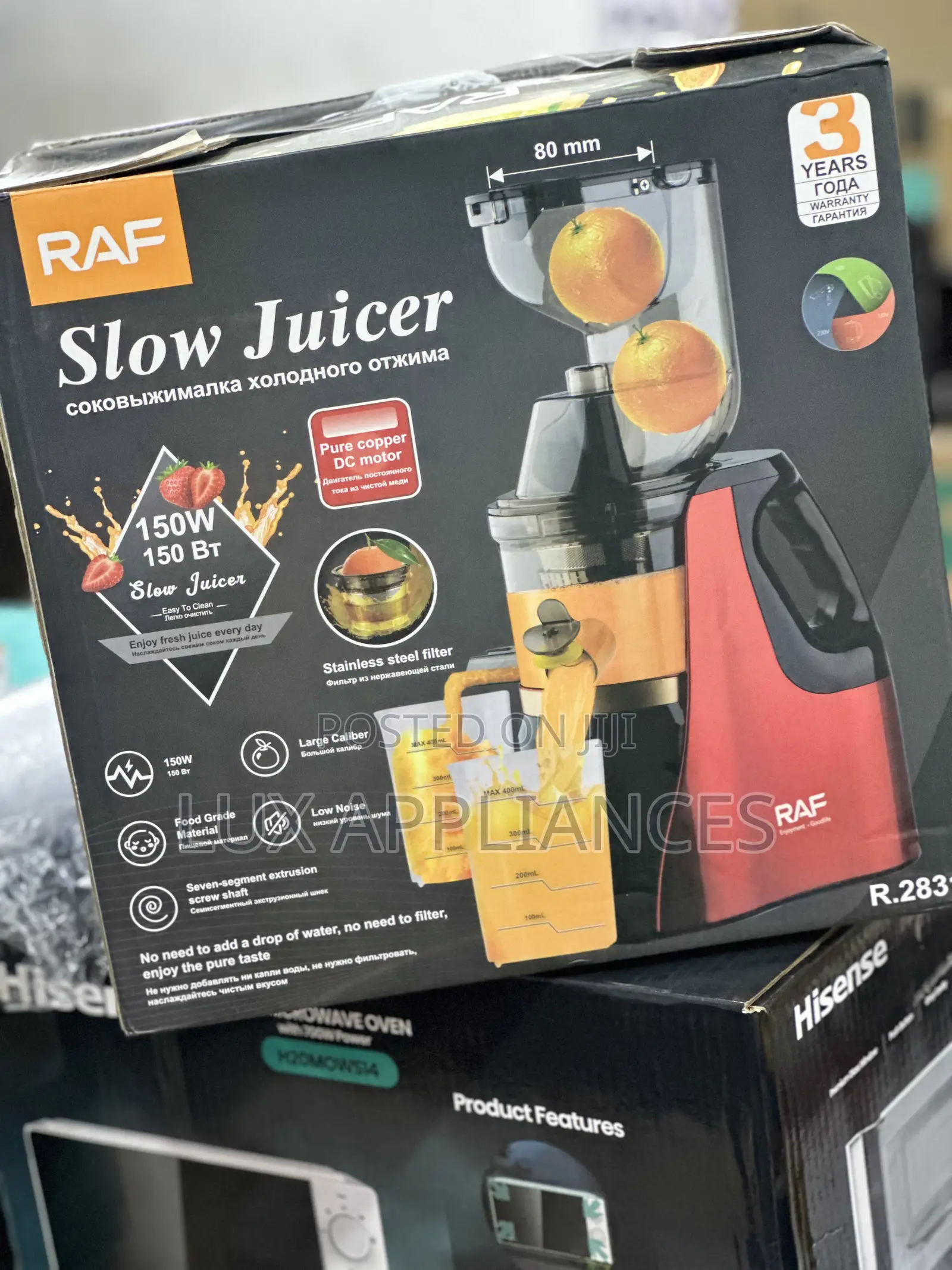Raf Naturecrush 150w Slow Fruit Juicer and Extractor R.2831.