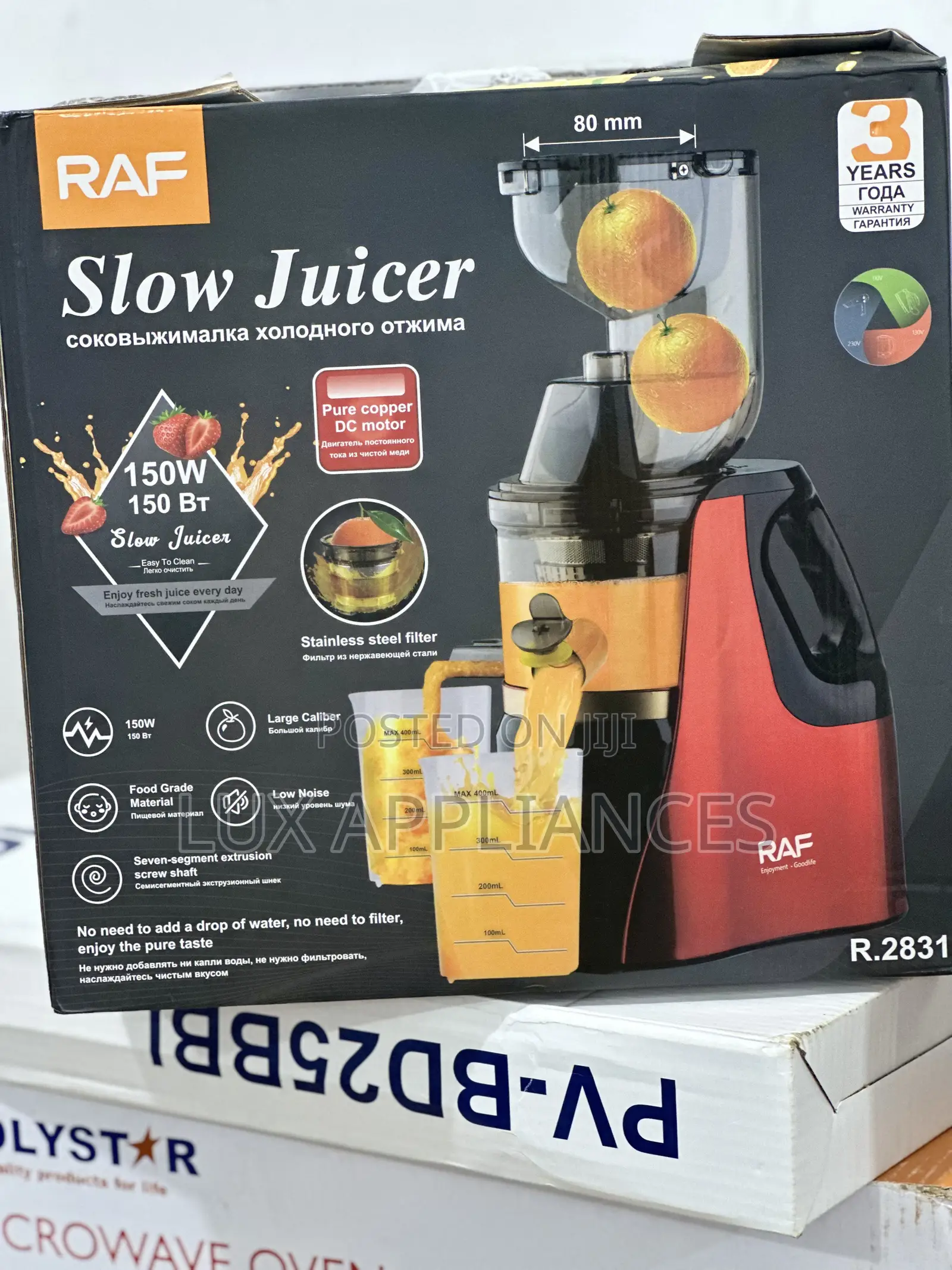 Raf Extractmaxx 150w Slow Fruit Juicer and Extractor R.2831.